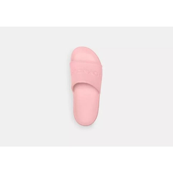 Coach Jesse Slide Sandals Women’s Size 11 Pink Rubber Logo Slip-On Comfort - Picture 5 of 5